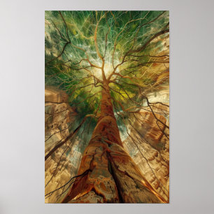 Naissance cosmique - Poster Coloré Energy Tree