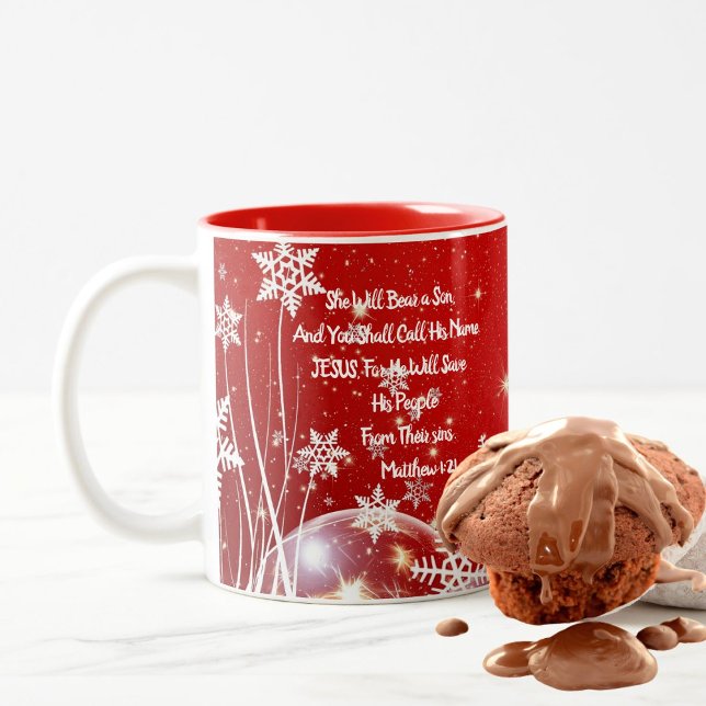 Naissance de Jésus NoëlArt de la Mug Rouge/Blanc (Créateur téléchargé)