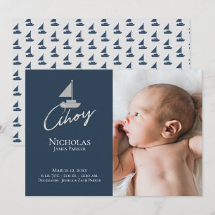 Naissance nautique en voilier avec Faire-part phot