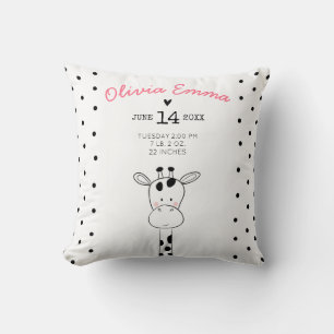 Naissance statistiques Nursery Throw oreiller Mode