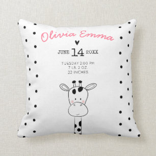 Naissance statistiques Nursery Throw oreiller Mode