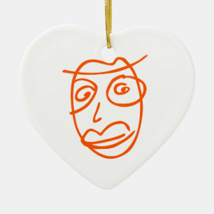 Naive artistic illustration ceramic ornament