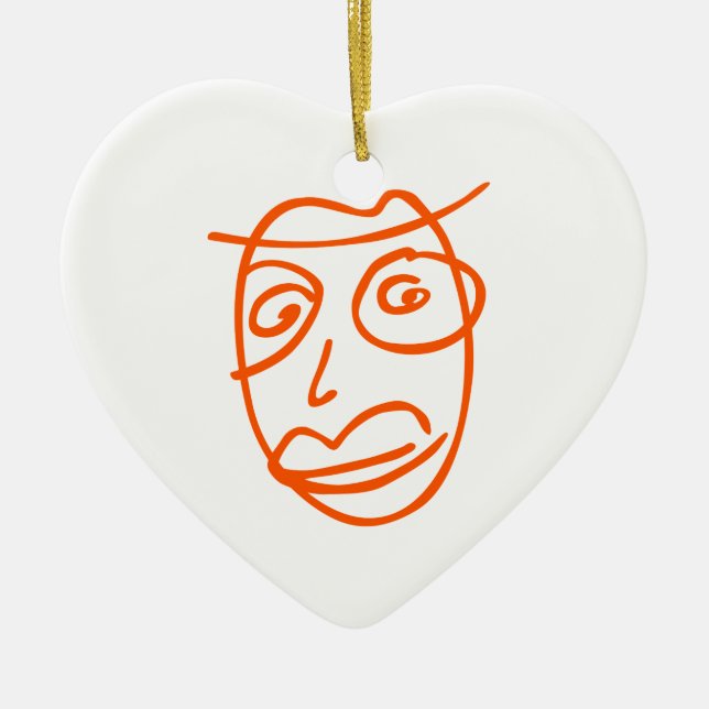 Naive artistic illustration ceramic ornament (Front)