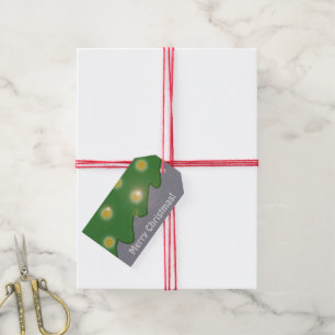 Naive Christmas Three with Greeting Grey Gift Tags