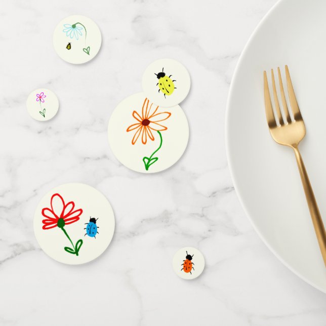 Naive Garden Party Set  Colourful Bugs and Flowers Confetti (Group)