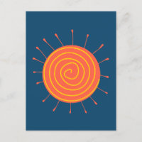 Naive Sun Dark Blue Background