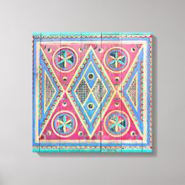 Najd Triangle Tribal Wooden door Canvas Print