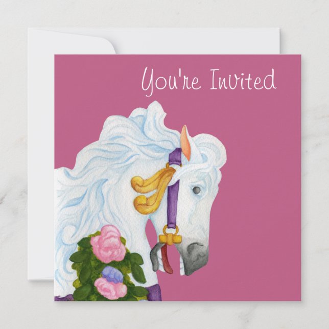 Najira Carousel Horse Invitation (Front)