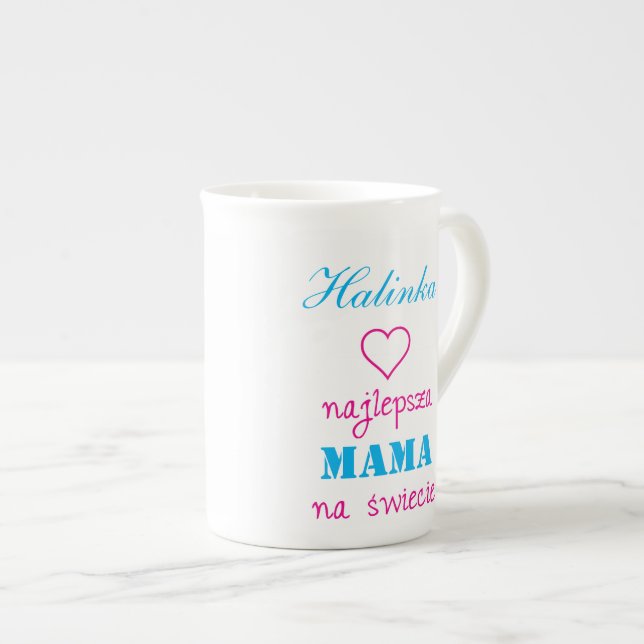 Najlepsza Mama na Swiecie [customize] Bone China Mug (Front Right)