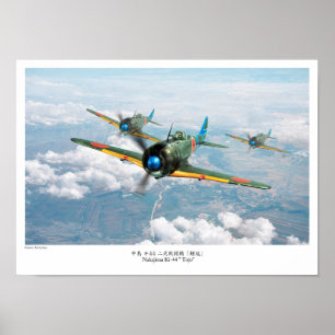 Nakajima Ki-44 ”Tojo” 中島 キ44 二式戦闘機「鍾馗」 Poster