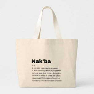 Nakba Meaning design Nakba  Definition text Large Tote Bag