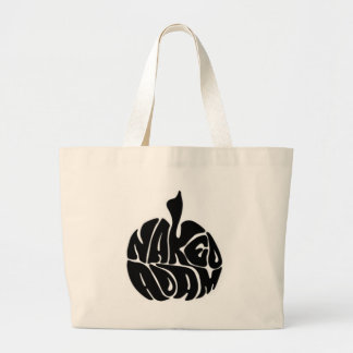Naked Adam Black Logo Large Tote Bag