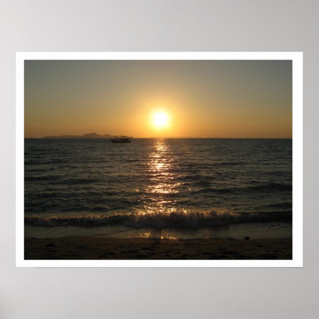 Naklua Beach Sunset .. Pattaya, Chonburi, Thailand Poster (Front)