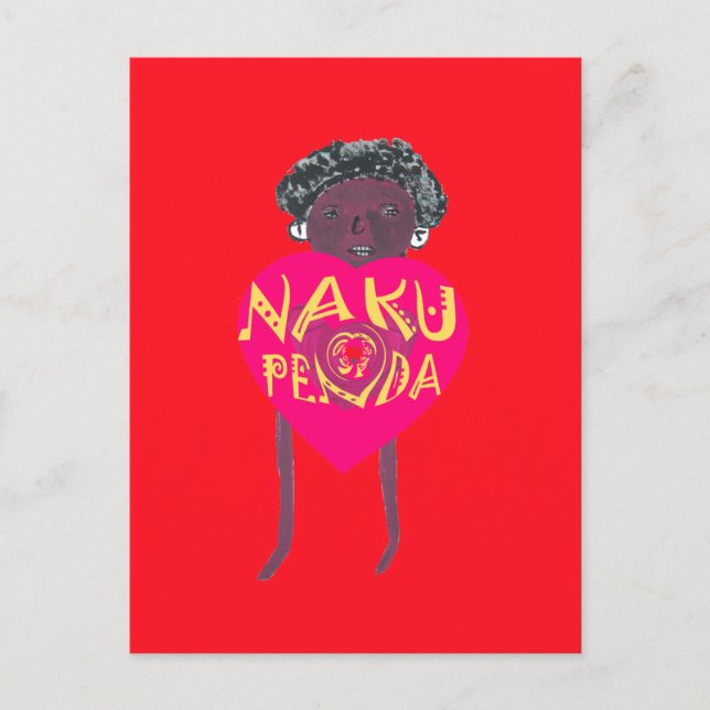 Nakupenda Love Art – Swahili Heart Design Postcard (Front)