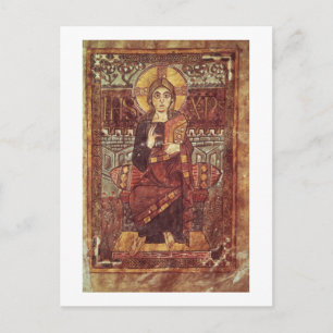 NAL 1203 fol.3 Christ in Majesty, from the Godesca Postcard