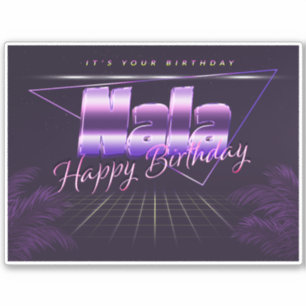 Nala Prénom lila retro Sticker