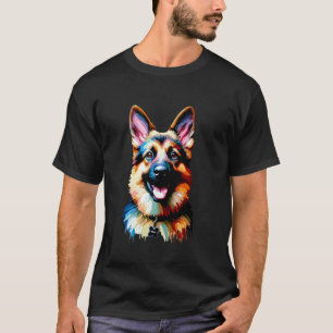NALA Vibrant German Shepherd Art Unique Pet Lover T-Shirt