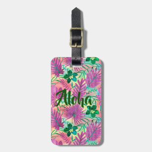 Nalani Hawaiian Tropical Garden Fuchsia Luggage Tag