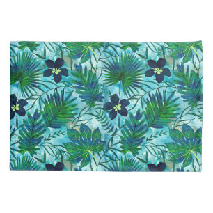Nalani Hawaiian Tropical Garden Teal Pillowcase