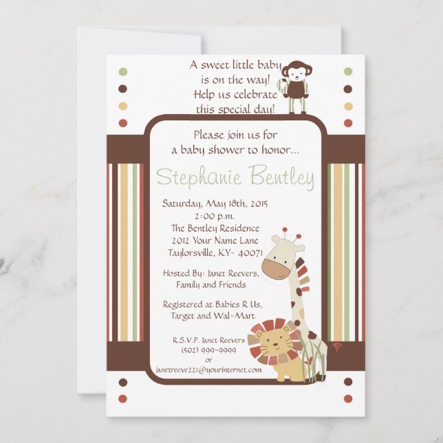 Nali Jungle  5x7 invitation (Front)