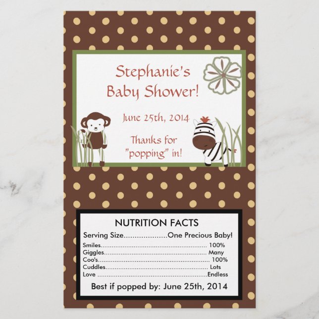 Nali Jungle Personalized Microwave Popcorn Wrapper (Front)