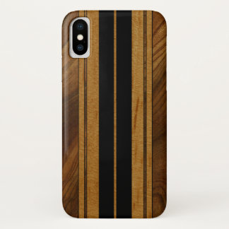 Nalu Mua Faux Koa Wood Surfboard Black Case-Mate iPhone Case