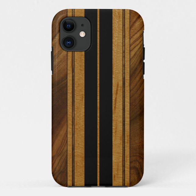 Nalu Mua Faux Koa Wood Surfboard iPhone 5 Coques (Dos)
