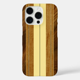 Nalu Mua Faux Koa Wood Surfboard Yellow iPhone 16 Pro Case