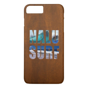 Nalu-Surf Hawaiian Wave Faux Koa Wood Surfboard Case-Mate iPhone Case