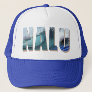 "Nalu" Trucker cap with Hawaiian Wave Print