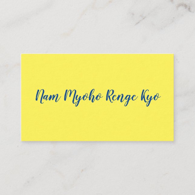 Nam Myoho Renge Kyo Lotus Carte de visite bouddhis (Dos)