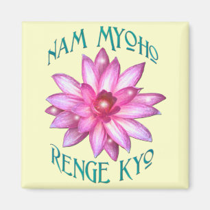 Nam Myoho Renge Kyo with Lotus Flower Design Magnet