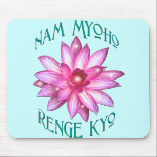 Nam Myoho Renge Kyo with Lotus Flower Design Mouse Pad