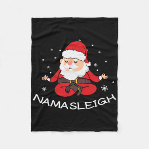 Nama-sleigh Namasleigh Funny Santa Yoga Christmas Fleece Blanket
