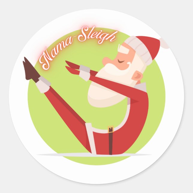 Nama-Sleigh, Yogi Santa Holiday Gift Tag (Front)