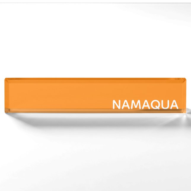 Namaqua orange color name nameplate (Front)