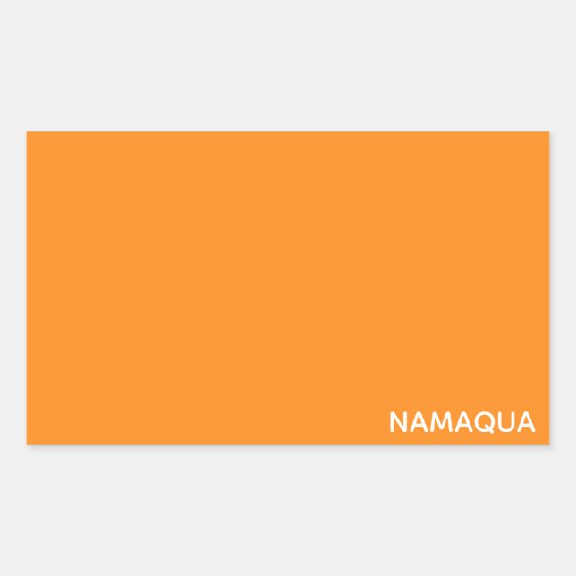 Namaqua orange color name sticker (Front)
