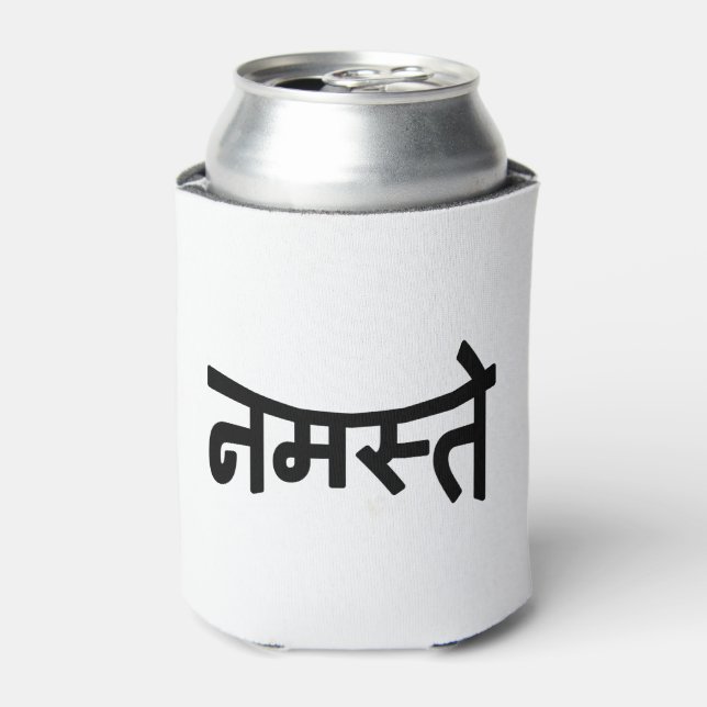 Namaste (नमस्ते) - Devanagari Script Can Cooler (Can Front)