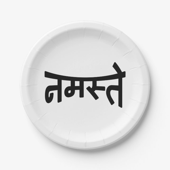 Namaste (नमस्ते) - Devanagari Script Paper Plate (Front)