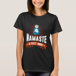 Namaste 6 Feet Away Panda With Face Mask Yoga T-Shirt