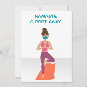 Namaste 6 Feet Away - Quarantine Yoga - Covid19 Thank You Card