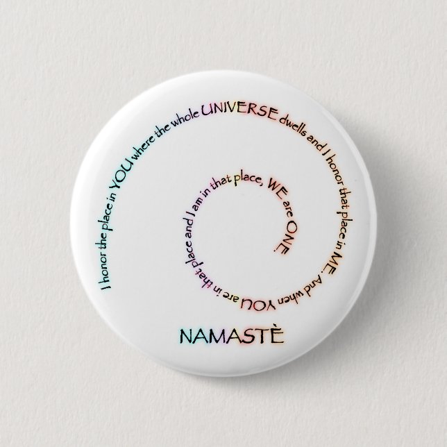 Namaste and its Meaning 2 Inch Round Button (Front)