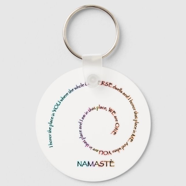 Namaste and its Meaning Keychain (Front)
