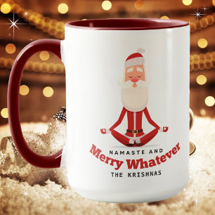 Namaste and Merry Whatever Funny Yoga Christmas Mug