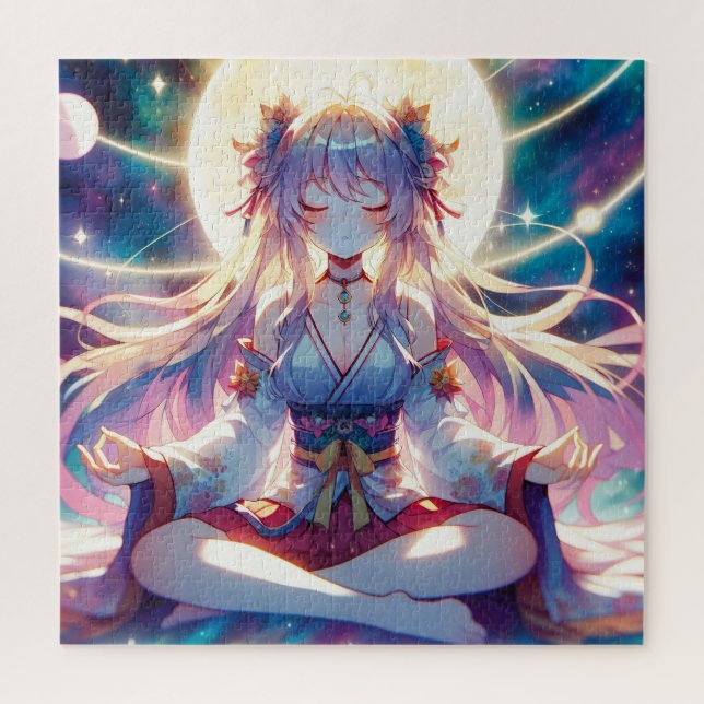Namaste Anime Girl Meditating Jigsaw Puzzle (Vertical)