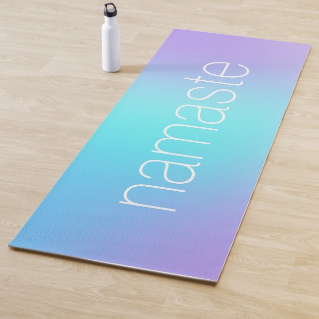 Namaste Aqua and Lavender Gradient Yoga Mat (In Situ)