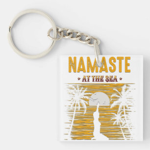 Namaste at the Sea – Yoga Sunset Meditation Beach Keychain