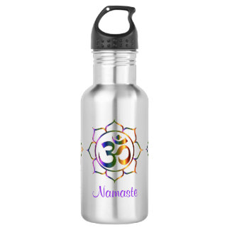 Namaste Aum Om & Lotus Prismatic Rainbow  532 Ml Water Bottle