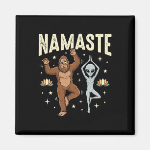 Namaste Bigfoot Alien Yoga Spiritual Lance Lotus F Magnet