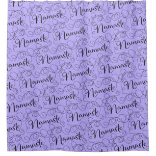 NAMASTE black seamless pattern with LINES